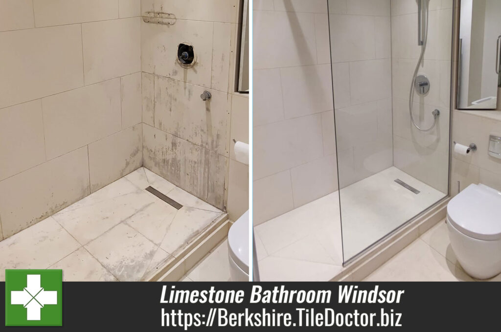 Limestone Bathroom Tiles Deep Cleaned Sealed Windsor Berkshire